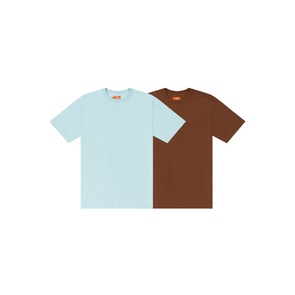 DUOPACK CAMISETAS BÁSICAS PARA MUJER AZUL Y CAFÉ