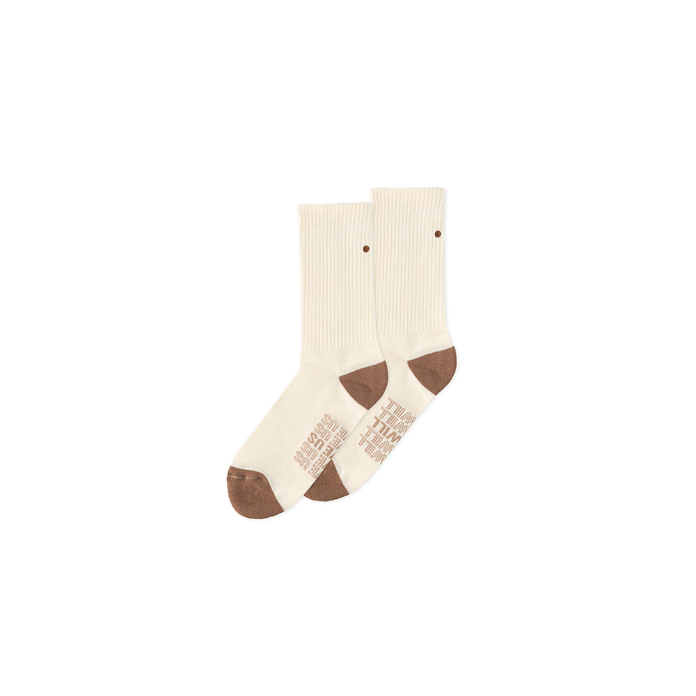 Jüdiz stockings with embroidered detail in ecru and brown