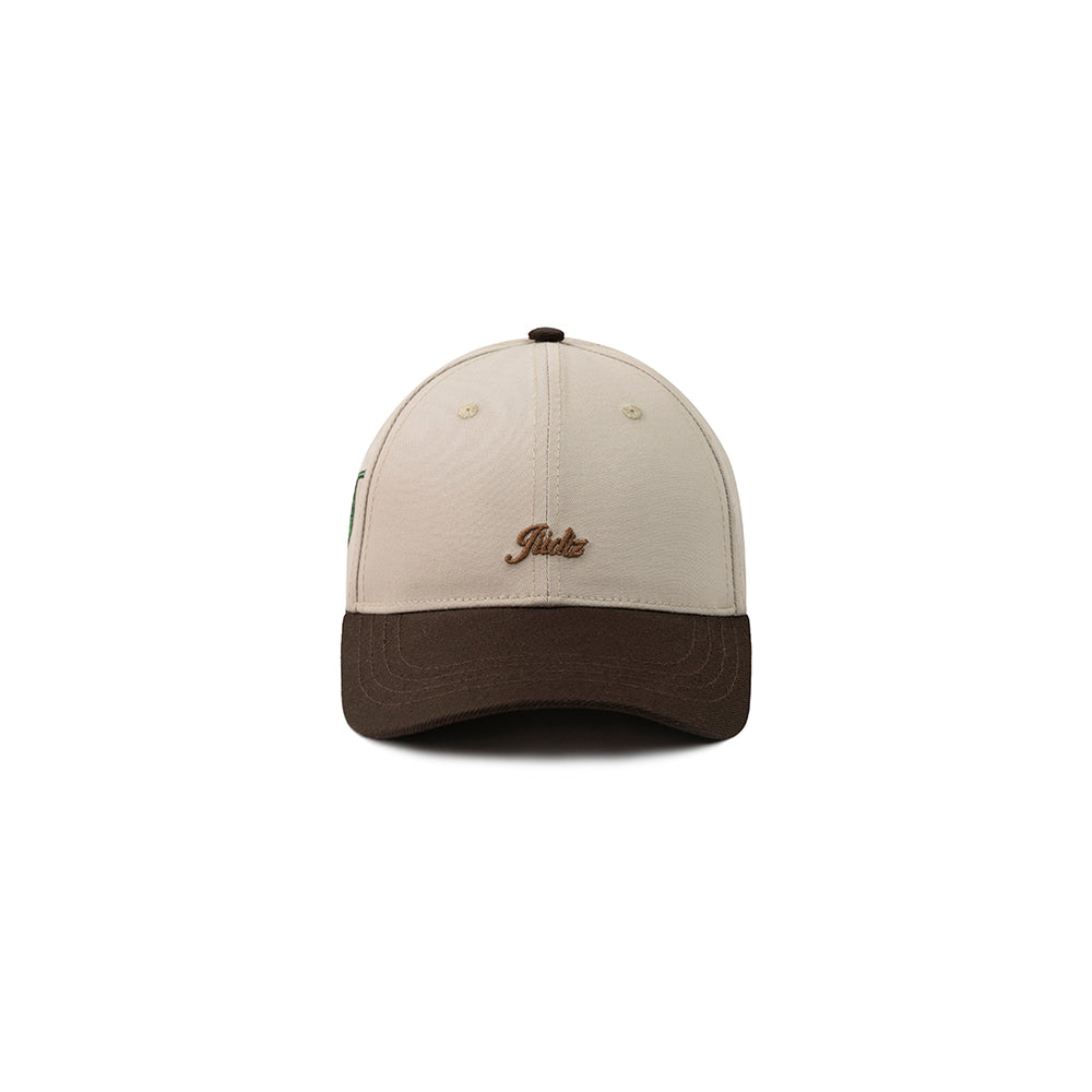 GORRA DRILL BORDADA BEIGE Y CAFÉ