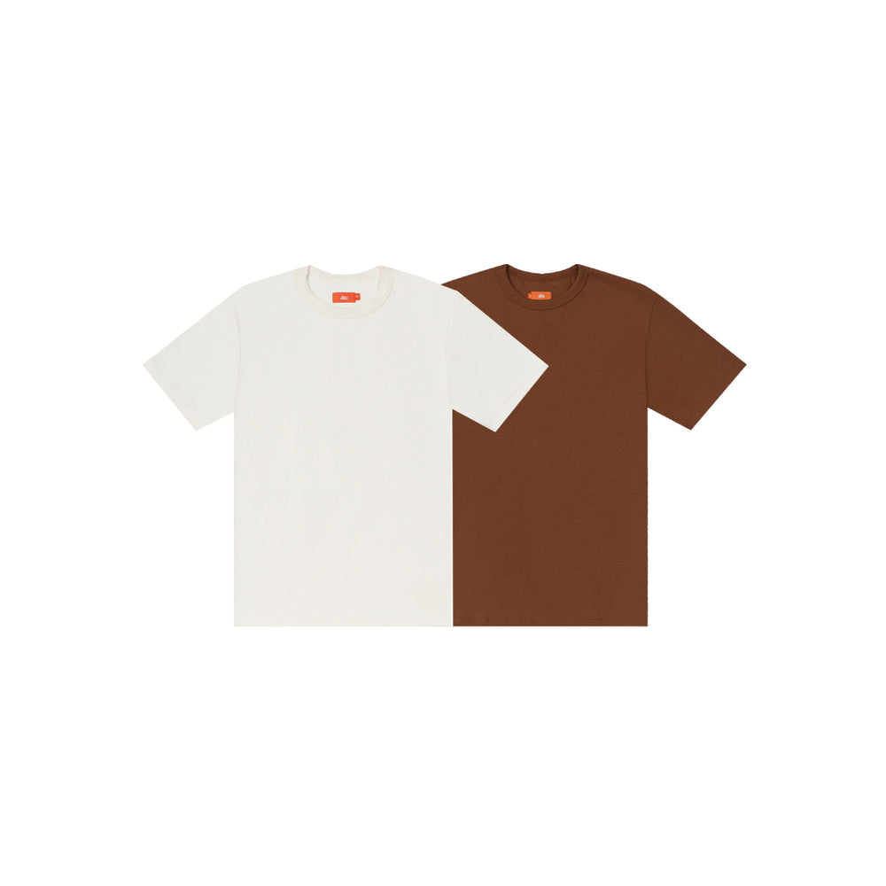 DUOPACK CAMISETAS BÁSICAS PARA MUJER MARFIL Y CAFÉ