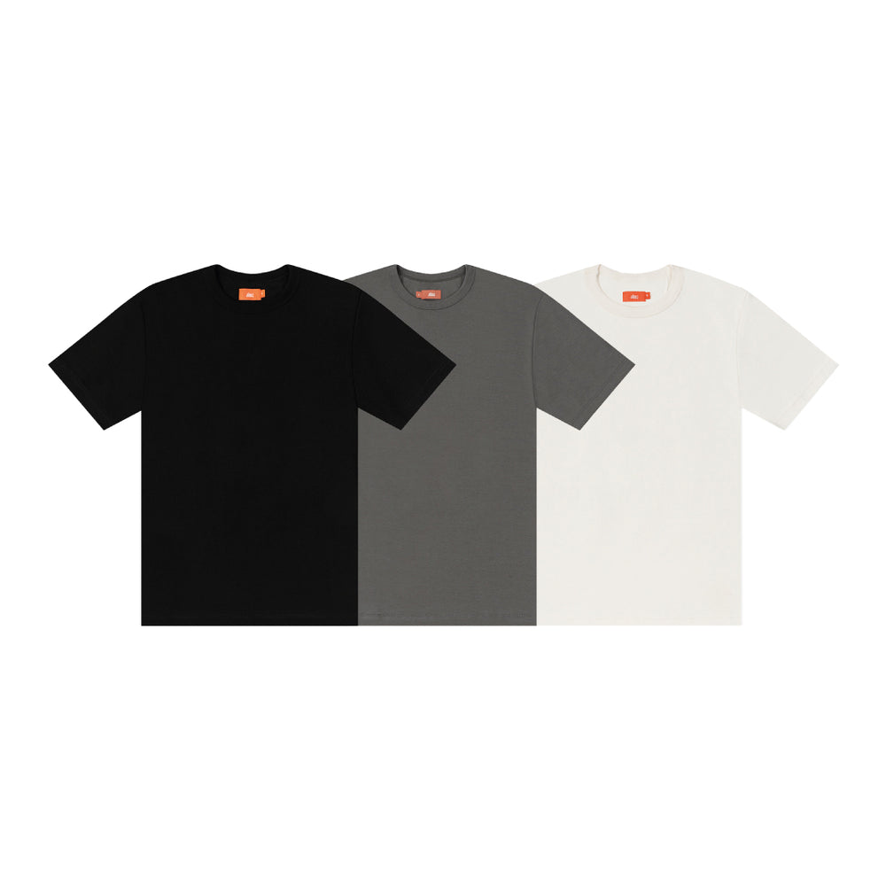 TRIPACK CAMISETAS BÁSICAS PARA HOMBRE NEGRO, GRIS Y MARFIL