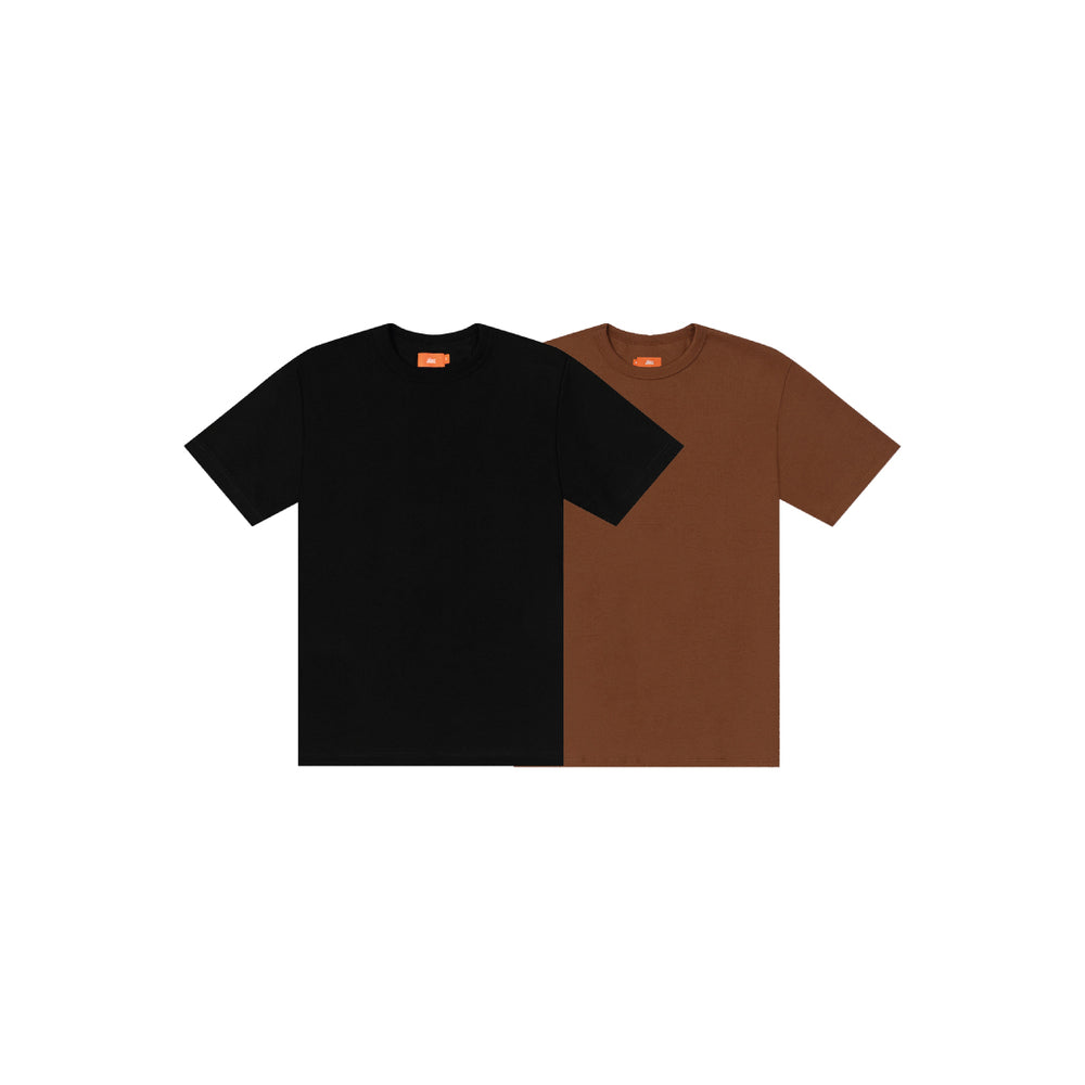 DUOPACK CAMISETAS BÁSICAS PARA HOMBRE NEGRO Y CAFÉ
